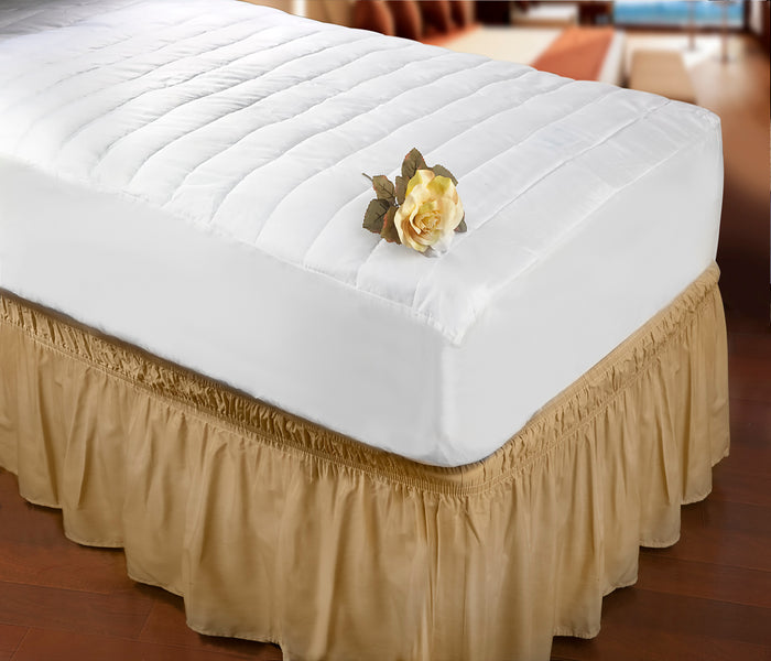 Home Details Antibacterial Quilted Queen Mattress Bed Cover, White