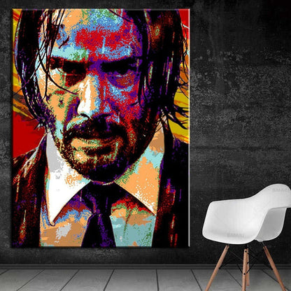 Iconic Film Star: Keanu Reeves as John Wick Portrait
