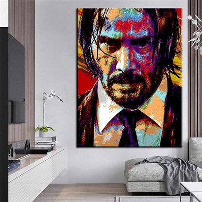 Iconic Film Star: Keanu Reeves as John Wick Portrait