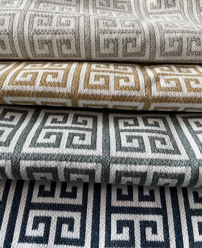Venetian: Greek Key Performance Upholstery Fabric by the Yard - Annabel Bleu