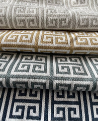 Venetian: Greek Key Performance Upholstery Fabric by the Yard - Annabel Bleu