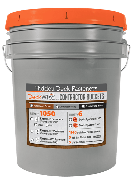 Ipe Clip® Extreme S™ Fasteners - GREY..525pc Contractor Bucket #ICEXS-SGR-525
