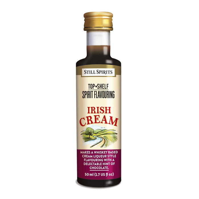 Bottle of Still Spirits Top Shelf Irish Cream Flavoring.