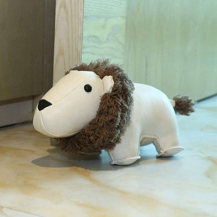 Leather Lion Floor Door Stopper