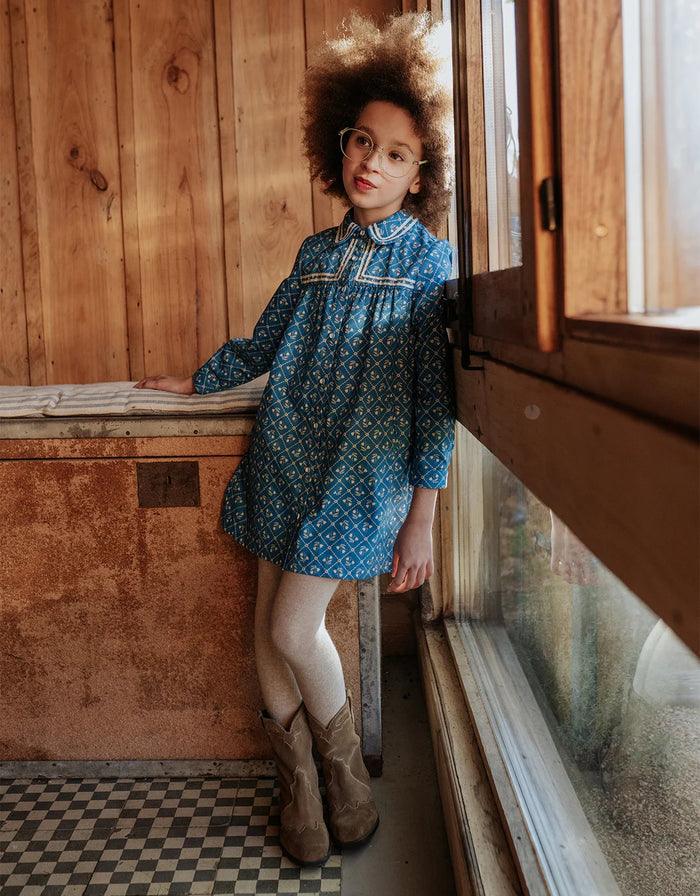 Lei Long Sleeve Dress With Contrast Tape Accent