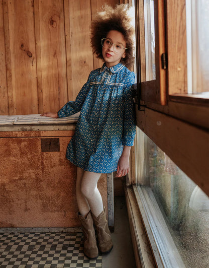 Lei Long Sleeve Dress With Contrast Tape Accent