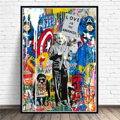 Love and Wisdom: Banksy's Einstein 'Love Is The Answer' Street Art