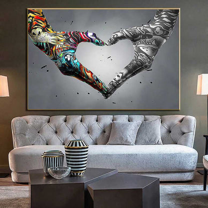 Love in Motion: Graffiti Hands Crafting Heart