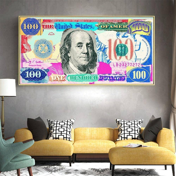 Money Hundred Dollars Canvas Print: A Bold Statement for Your Walls