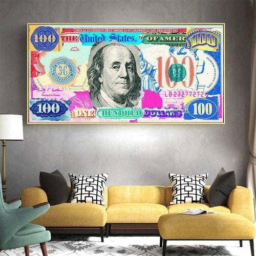 Money Hundred Dollars Canvas Print: A Bold Statement for Your Walls