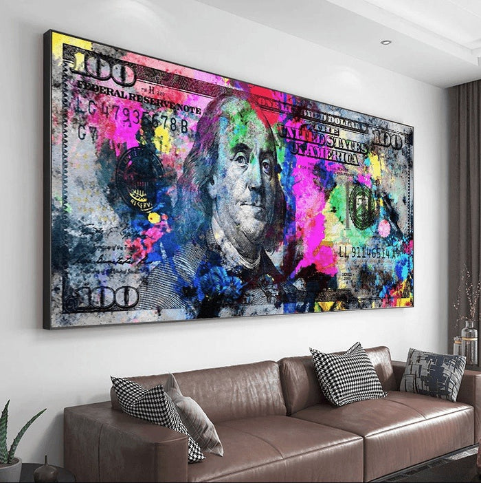 Money Hundred Dollars Canvas Print: A Bold Statement for Your Walls