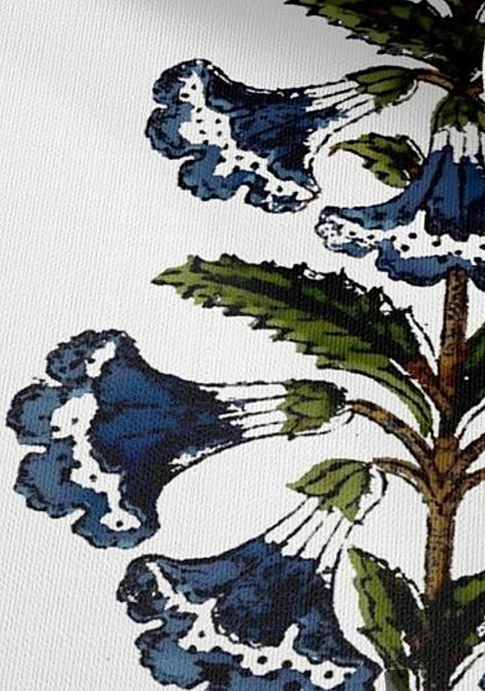 Spruce Berry Petunia Block Printed Canvas Pillow Cover: Available in 10 Sizes - Annabel Bleu