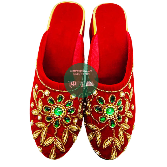 Nepali Bridal Shoes (Green Flower Heels)