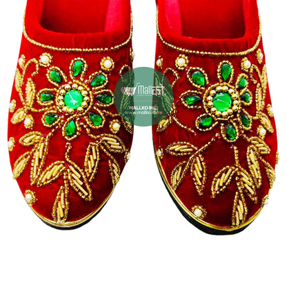 Nepali Bridal Shoes (Green Flower Heels)