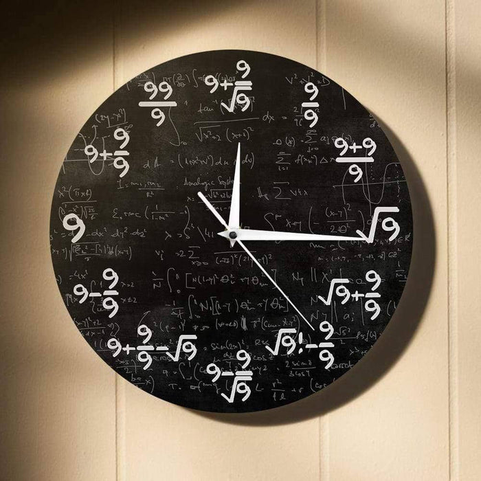 Nines Math Equation Wall Clock - Geeky Home Decor