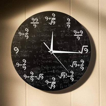 Nines Math Equation Wall Clock - Geeky Home Decor