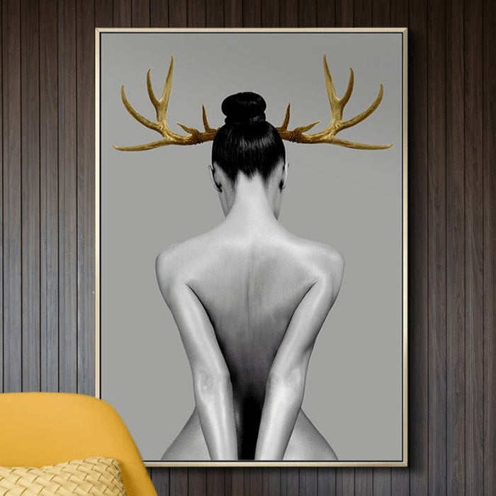 Nordic Antlers Girl - Personalized