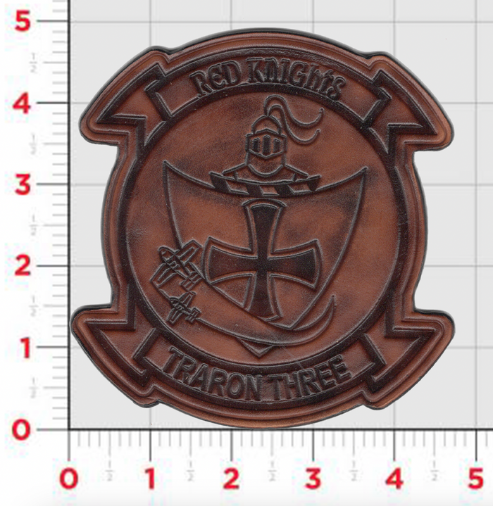 Officially Licensed US Navy VT-3 Red Knights Leather Patch