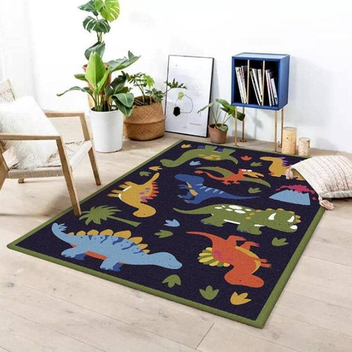 Playful Funny Dinosaur Area Rug - Whimsical Living Room Decor