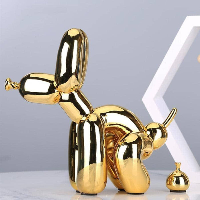 Poop Balloon Dog Statue - Playful Whimsical Decor