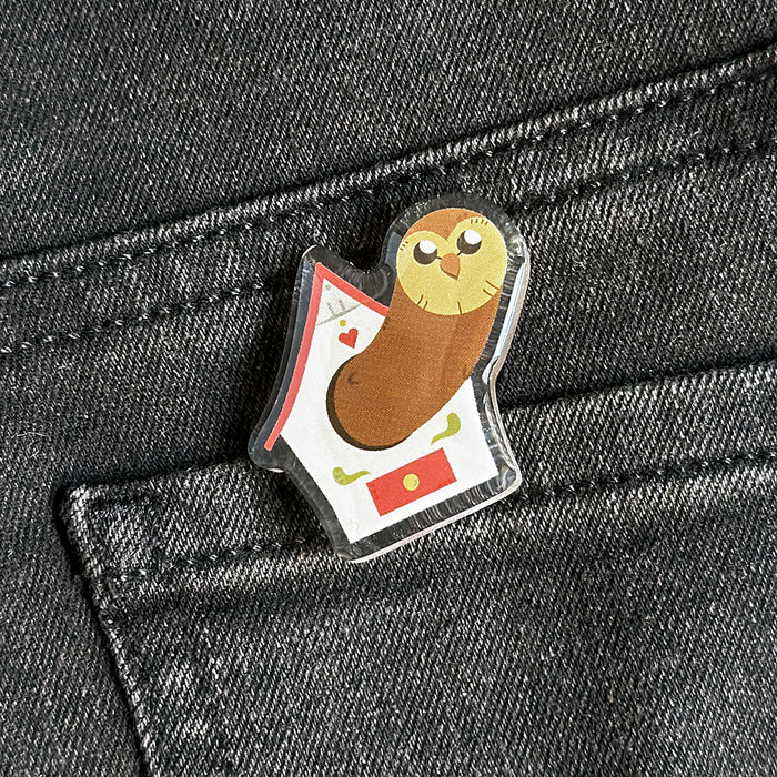 Porta-Hooty Acrylic Pin