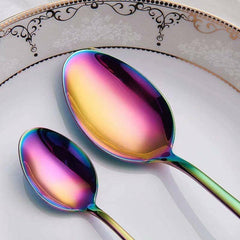 Rainbow Dining Cutlery Set: Colorful and Vibrant Fork & Knife Flatware