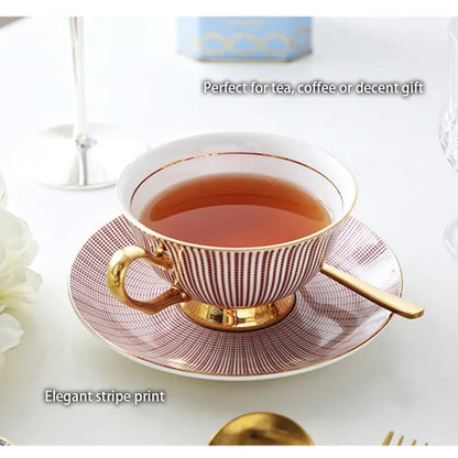 Regal Finery: Elegant Porcelain Tea Cup Set