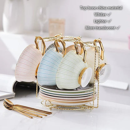 Regal Finery: Elegant Porcelain Tea Cup Set