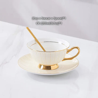 Regal Finery: Elegant Porcelain Tea Cup Set