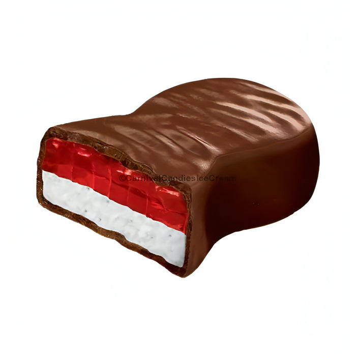 Ricolino Bubu Lubu Mini chocolate bar showing strawberry and marshmallow filling, ideal bulk Mexican candy.