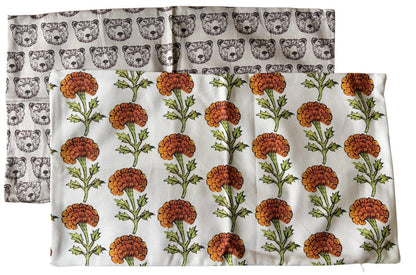 Sale: 12x21 Block Printed Pillow Cover - Annabel Bleu