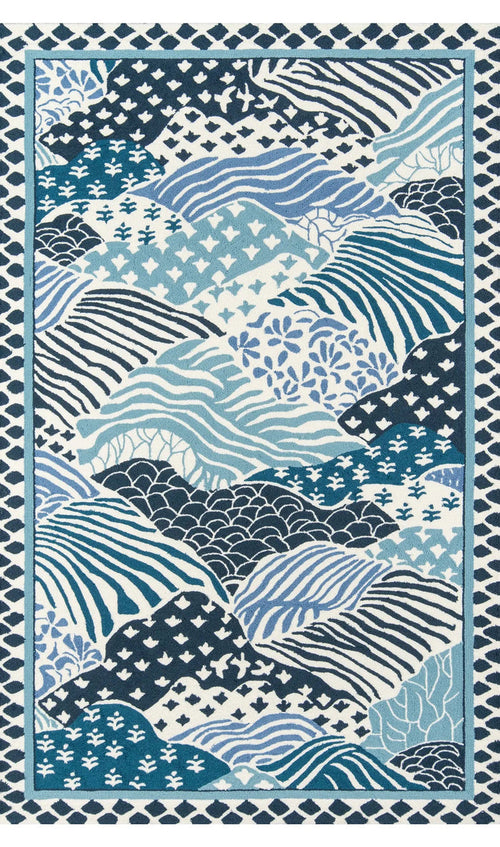 Madcap Cottage Blue Rolling Hills Rug: 2x3’ - Annabel Bleu