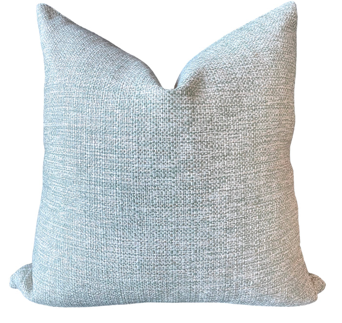 Seafoam Woven Pillow / Chenille Decorative Throw Pillow Cover / Mint Heavy Woven Textured Pillow cover - Annabel Bleu