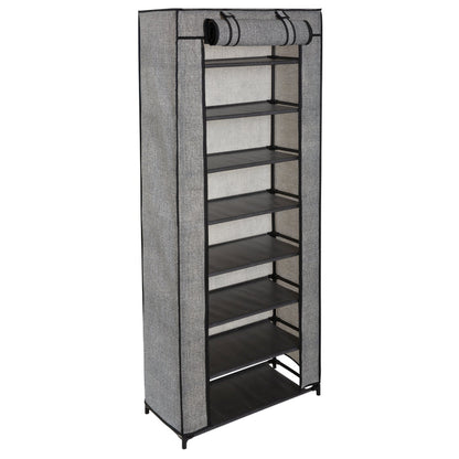 Simplify 8 Tier Shoe Organizer with Cover-Black