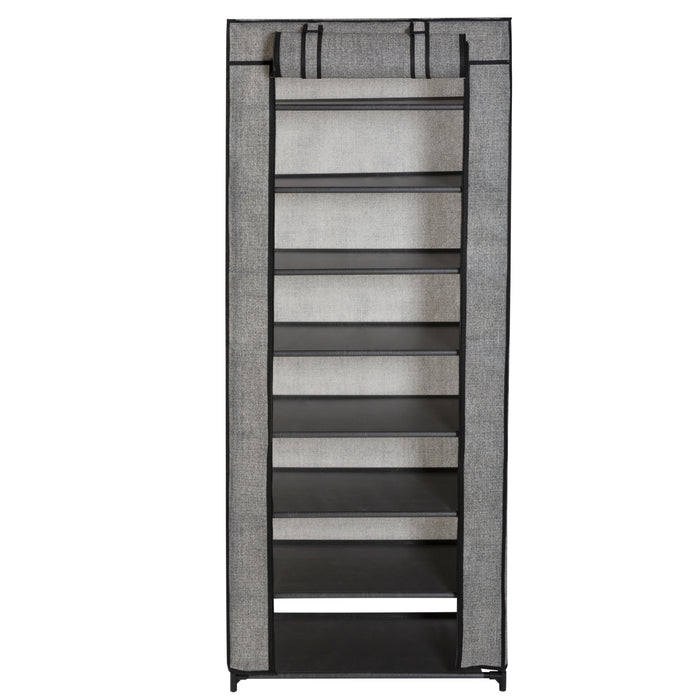 Simplify 8 Tier Shoe Organizer with Cover-Black