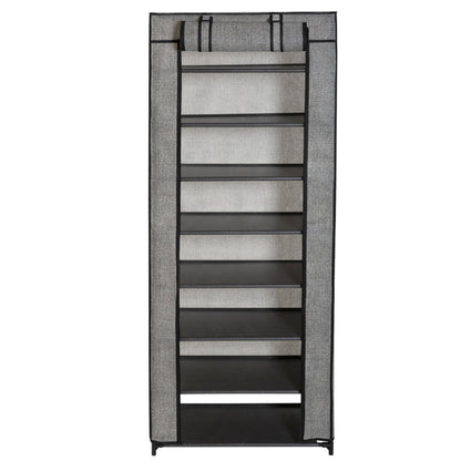 Simplify 8 Tier Shoe Organizer with Cover-Black