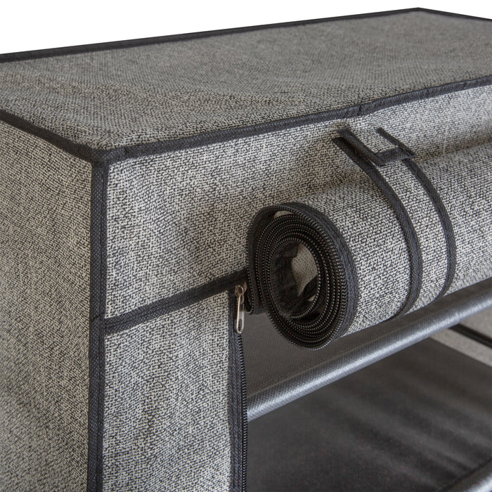Simplify 8 Tier Shoe Organizer with Cover-Black