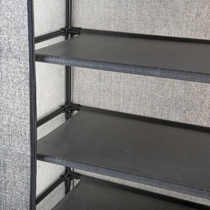 Simplify 8 Tier Shoe Organizer with Cover-Black