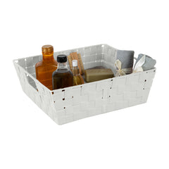 Simplify Large 13" Woven Strap Storage Bin-Heather Gray