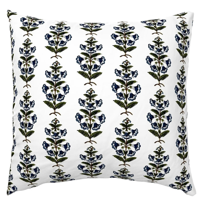 22x22 / Navy Blue with Dark Olive Leaves