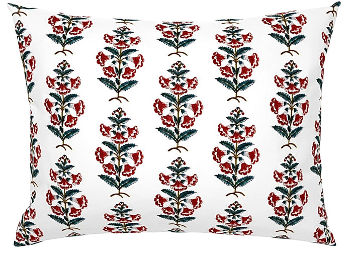 Spruce Berry Petunia Block Printed Canvas Pillow Cover: Available in 10 Sizes - Annabel Bleu