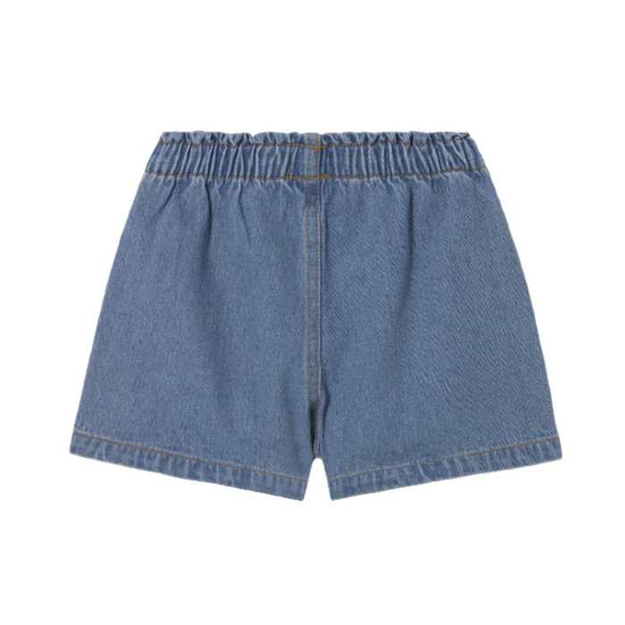 Strawberries Woven Short Light Blue Denim