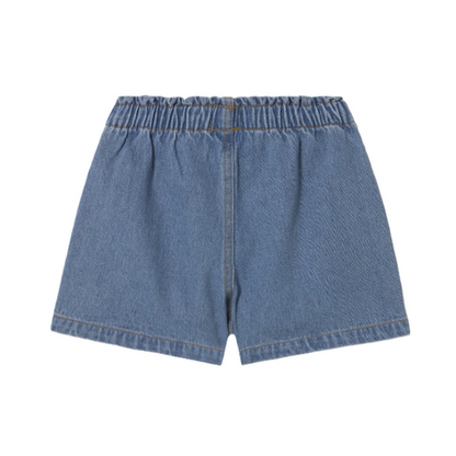 Strawberries Woven Short Light Blue Denim