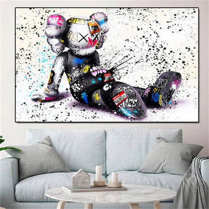 Street Splash: Dynamic Kaws Artwork