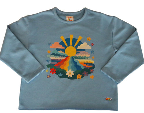 Sunset Dream Long Sleeve Sweatshirt Blue