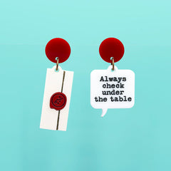 Task Envelope Hanging Post Earrings