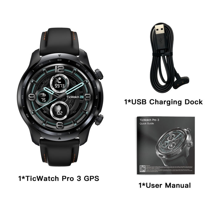 TicWatch Pro 3 GPS Wear OS Smartwatch with Dual-Layer Display and Snapdragon 4100