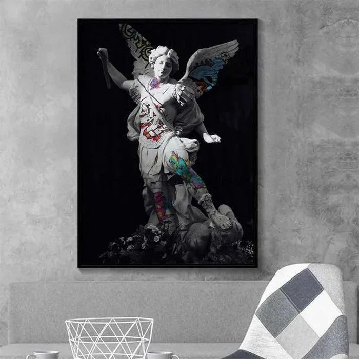 Urban Renaissance: Graffiti Michelangelo Statue