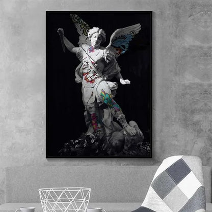 Urban Renaissance: Graffiti Michelangelo Statue