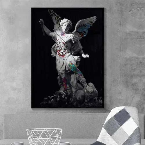 Urban Renaissance: Graffiti Michelangelo Statue
